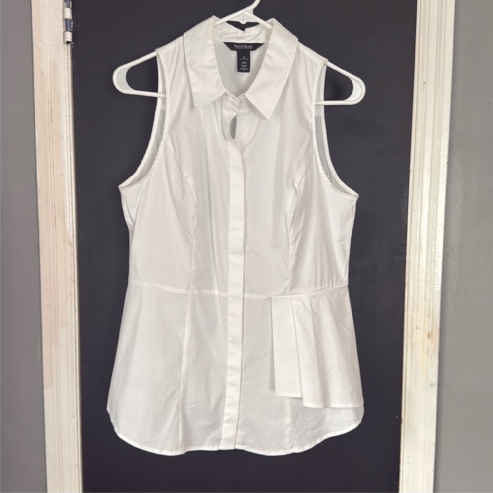 White House Black Market Sleeveless Button Down Top Size: 10